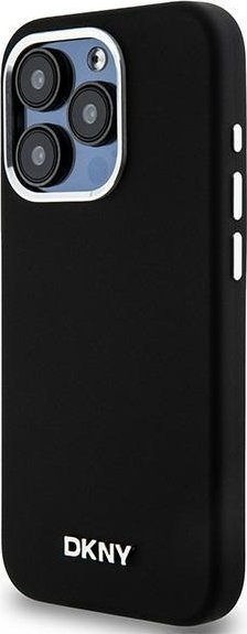 Mbështjellës telefoni DKNY Liquid Silicone Small Metal Logo MagSafe për iPhone 14 Pro, silikon, i zi