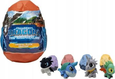 Lodër pelushi DreamWorks Dragons The Nine Realms, Crystal Plush Dragon, 3", vezë me surprizë
