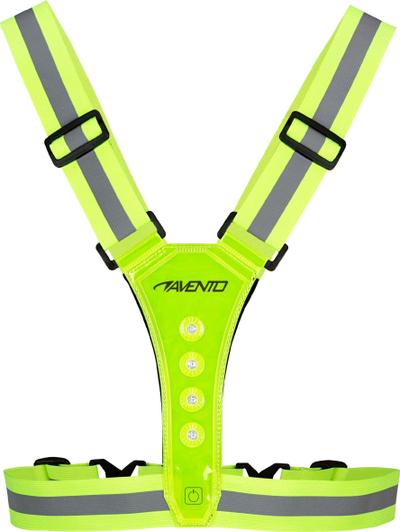 Jelek sigurie sportiv Avento LED Rechargeable, reflektues, i verdhë