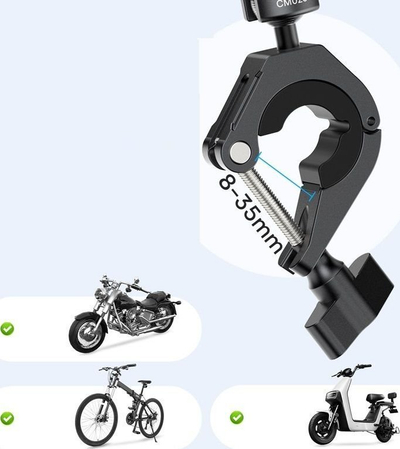 Mbajtëse biçiklete Ulanzi Magic Arm CM025, për GoPro dhe kamera, alumin, e zezë