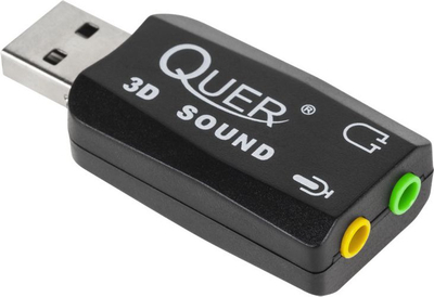 USB звучна картичка Ребел KOM0638, 5.1 Виртуел, 3D звук, црна