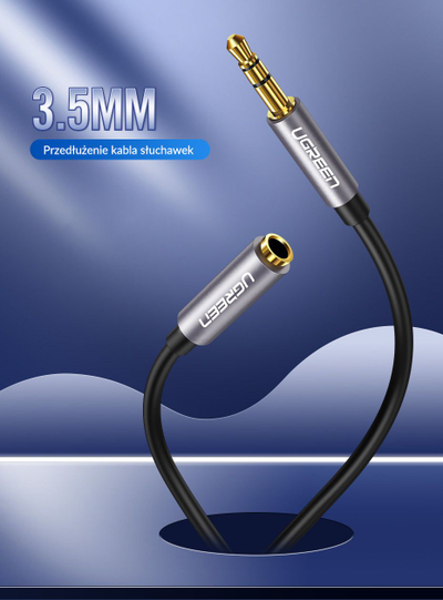 Kabllo audio Ugreen 3.5mm në 3.5mm, 5m, e zezë