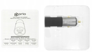 Ngarkues veture Prio Fast Charge, 2 porta USB A USB C, i zi