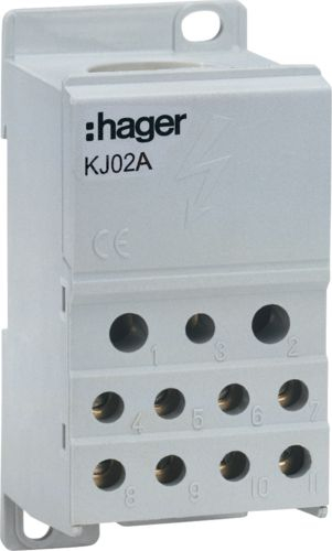 Bllok shpërndarës Hager KJ02A, 1 pol, 250A