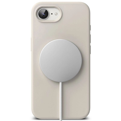 Маска за телефон Ringke Stone за iPhone 16e, силикон, MagSafe, беж