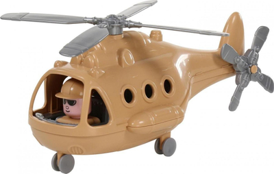 Helikopter lodër Polesie Alfa Safari 72467, plastik, me pilot, bezhë