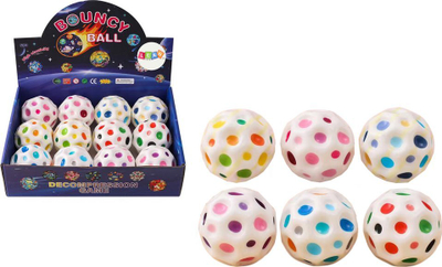 Top antistres Space Ball, 7cm, me gropa, i bardhë