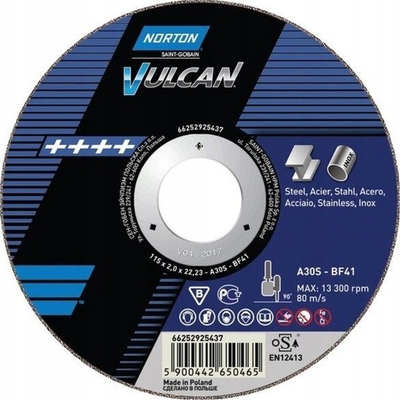 Disk prerës për hekur Norton Vulcan Corundum 300x3.5x32, max 5100 rpm, i zi
