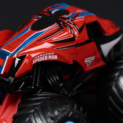 Set lodrash Monster Jam Marvel Venom kundër Spider-Man, kamionçina die-cast, shkallë 1:64, shumëngjyrësh