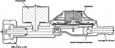 Rregullator i gazit Bradas, 37mbar, 1.5kg, i bardhë