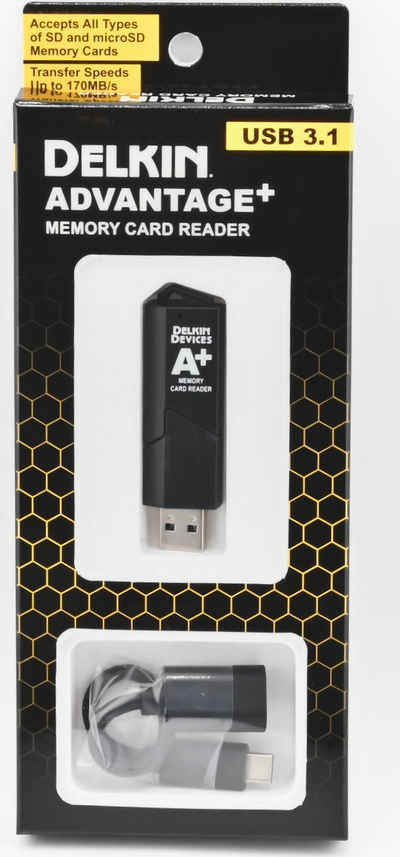 Lexues kartelash Delkin USB 3.1, SD dhe microSD A2, i zi
