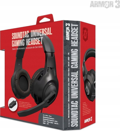 Гејминг слушалки SoundTac Universal, 3.5mm, со микрофон, црни