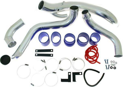 Set tubacionesh intercooleri TurboWorks PP-IC-016, për Nissan 200SX S14 SR20DET, tuba alumini 76mm, ngjyrë argjendtë