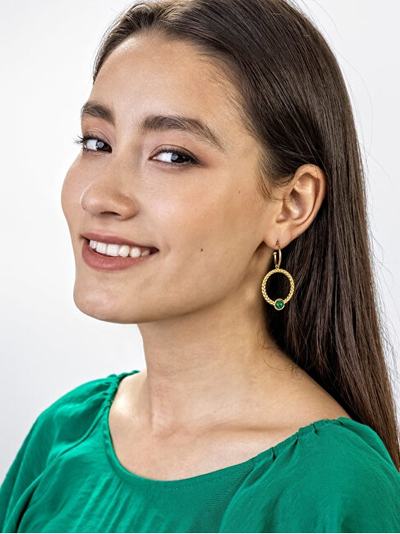 Vathë për femra Marc Malone Ellie Green Earrings MCE23001G, të artë