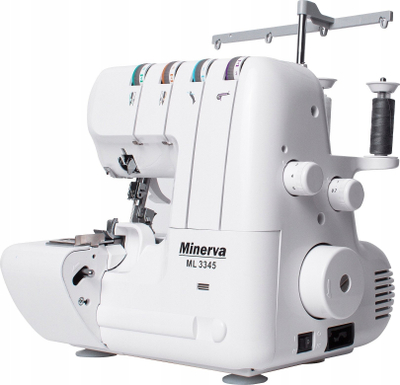 Машина за шиење оверлок Minerva ML3345, 4 конци, ЛЕД, бела