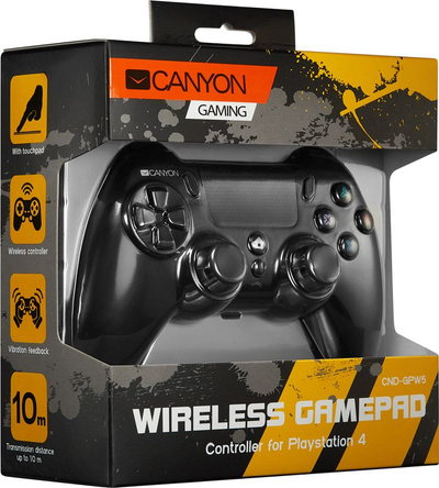 Гејмпад Canyon GP-W5, со кабел 3m, за PS4, црн