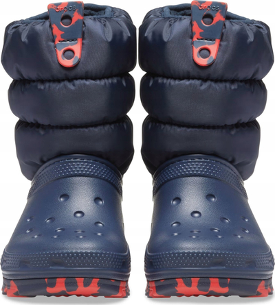 Çizme bore për kalamaj Crocs Classic Neo Puff Boot Jr 207684, slip on, navy