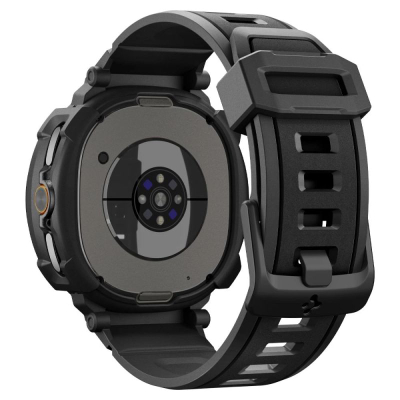 Mbrojtëse me rrip për smartwatch Spigen Rugged Armor Pro, silikon, që s’e ndjen goditjen, e zezë