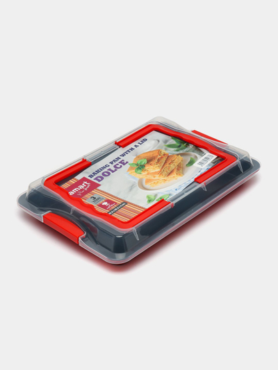 Tepsi me kapak të plastikës Lamart LT3102, e kuqe