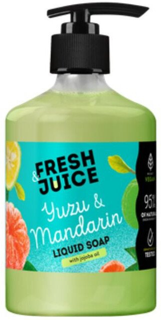 Sapun i lëngshëm Fresh Juice Yuzu & Mandarin, me vaj jojoba, 460 ml, jeshil
