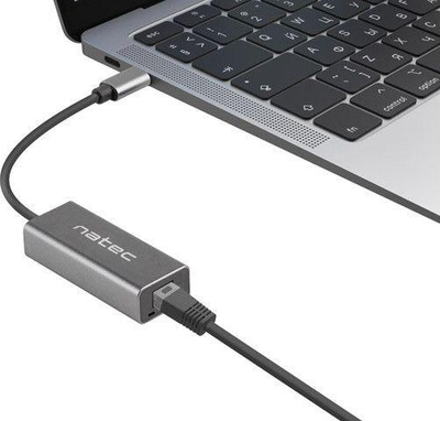 Adapter rrjeti Natec Cricket, USB C 3.1, RJ45 1Gbps, gri