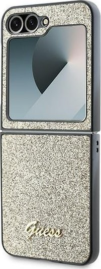 Mbrojtëse telefoni Guess 4G Glitter Script, për Samsung Galaxy Z Flip6 F741, gold