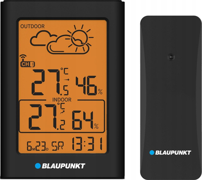 Stacion moti Blaupunkt WS10BK, sensor i jashtëm pa tela, ekran LCD, i zi