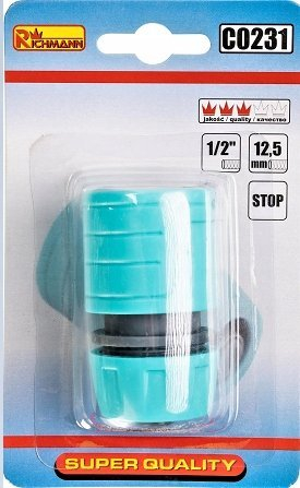 Lidhës uji për kopësht Richmann C0233, 3/4", plastik, ngjyrë turquoise
