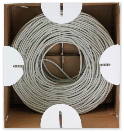 Кабел мрежен Techly Cat5e UTP, 4x2 CCA, 305m, сив