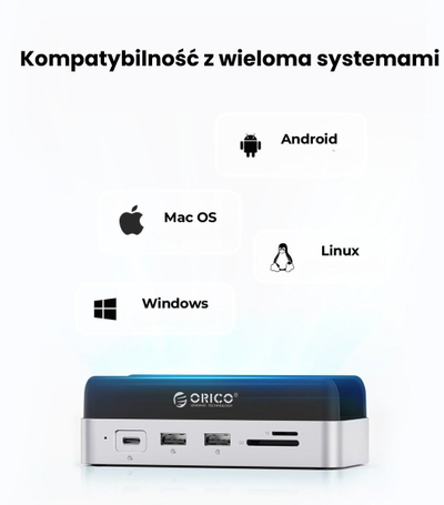 Docking station Orico VS10 për Mac Mini, 10n1, me M.2 NVMe, HDMI, 2.5G LAN