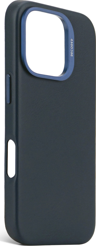 Kllëf telefoni Decoded iPhone 16 Pro lëkurë, MagSafe, blu navy