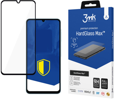 Xham mbrojtës 3MK HardGlass Max për Samsung Galaxy A06, mbulim i plotë, 9H, i zi