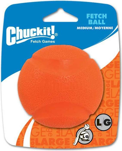 Lodër top për qen Chuckit Fetch Ball M, gomë e fortë, që rri mbi ujë, blu