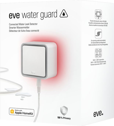 Detektor i rrjedhjeve të ujit Eve Water Guard Connected, i pajtueshëm me fije