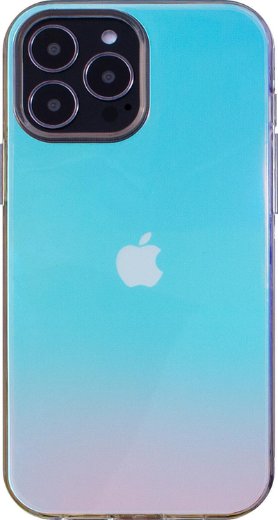 Kuti mbrojtëse Hurtel Aurora Case për iPhone 13 Pro Max, xhel i butë fleksibël, efekt me ngjyra që lozin me dritën, blu