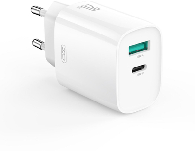 Karikues muri XO CE29 PD, 20W, 1x USB C 1x USB, me kabllo USB C, i bardhë