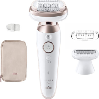 Epilator Braun Silk-épil Series 9 Flex 9-030, 3D, rezistent në ujë, i bardhë