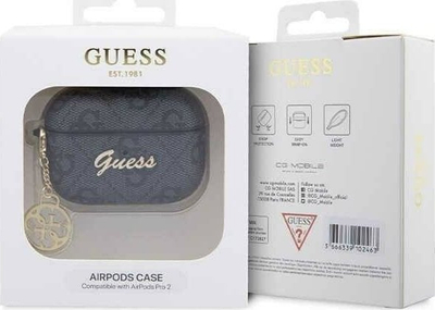 Kuti mbrojtëse Guess GUAP2G4GSMK për AirPods Pro 2, koleksioni 4G Charm, e zezë