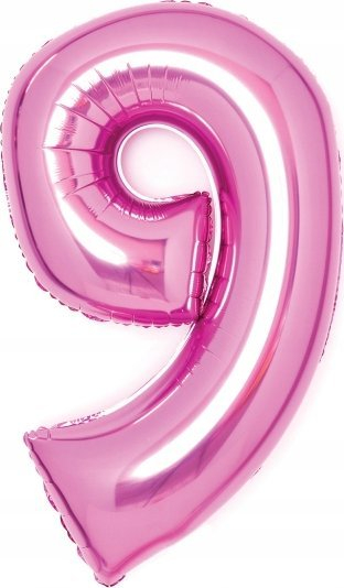 Balonë dekorative numri 9, 47 x 66cm, rozë