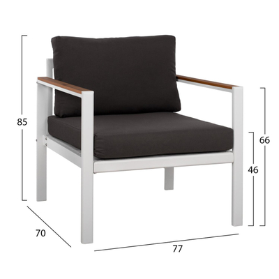 Set alumini LIFE 4-pjesësh për ambient të jashtëm (HM5089.11), bardhë/ gri
