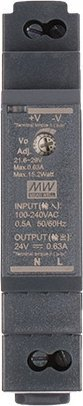 Furnizim energjie në shinë DIN Mean Well HDR-15-24, 15W, 24V DC