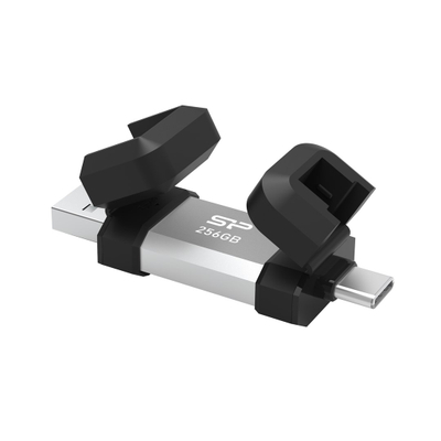 USB Silicon Power Mobile C51, 256GB, USB 3.2 USB A / USB C, ngjyrë argjendi