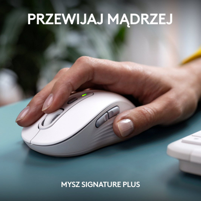 Тастатура Logitech Signature Slim MK950 + глувче (920-012491), бела боја
