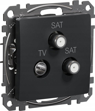 Prizë TV SAT Schneider Electric Sedna Design, me 3 dalje, antracit e zezë