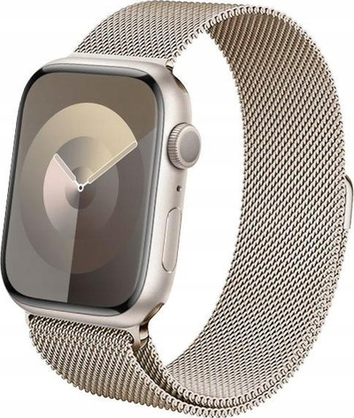 Рамка за часовник Crong Milano Steel за Apple Watch, нерѓосувачки челик, 42/44/45/49 mm, шампањ боја