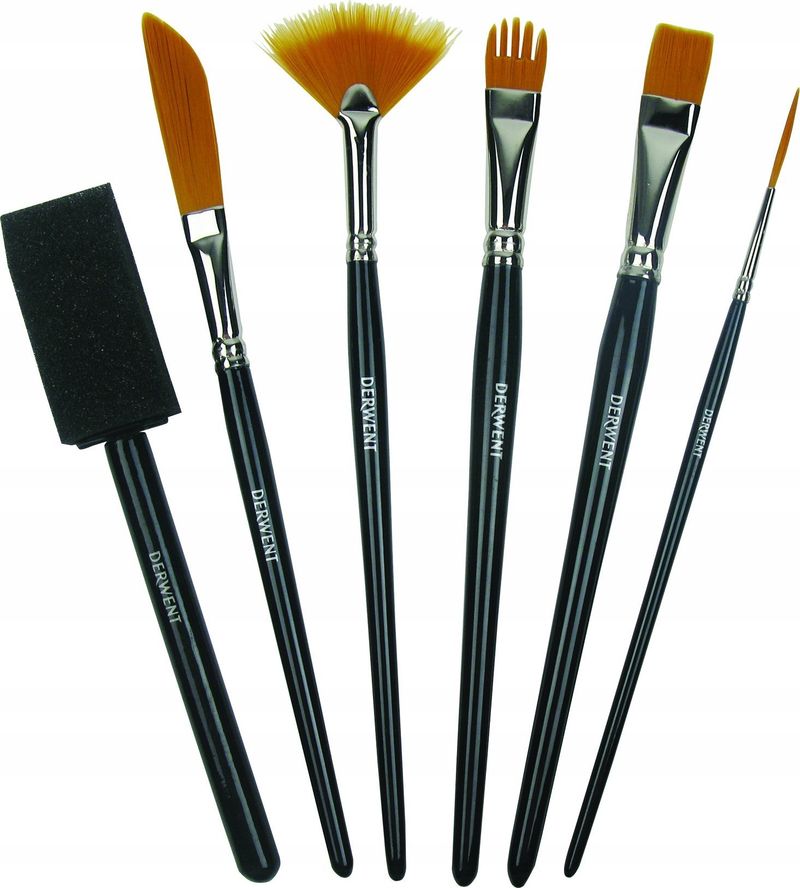 Set furcash pikture Derwent Techniques, 6 copë, shumëngjyrëshe