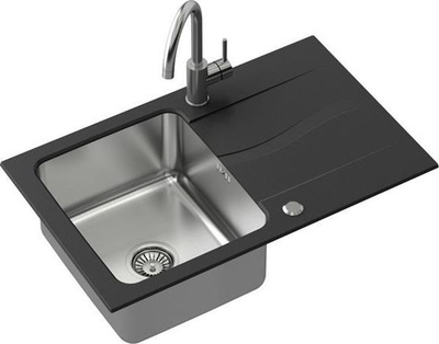 Lavaman me rubinet manual Steiner Michael, 780 x 480 x 190 mm, i zi / inox