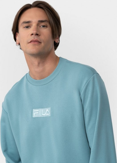 Bluzë sport Fila Bohinj Sweat Crew për burra, madhësia L, blu Adriatic