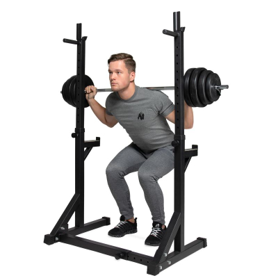 Stojc për squat VirtuFit Adjustable Squat Rack, i rregullueshëm, metalik, i zi