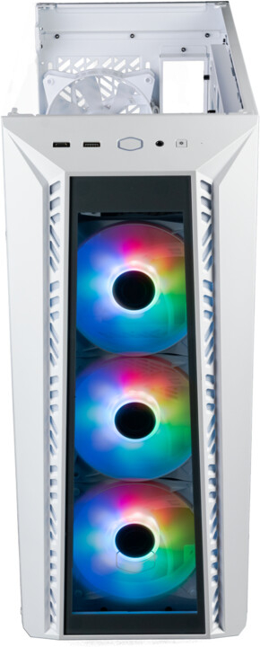 Kasë kompjuteri Cooler Master MasterBox 520, anë xhami transparente, e bardhë